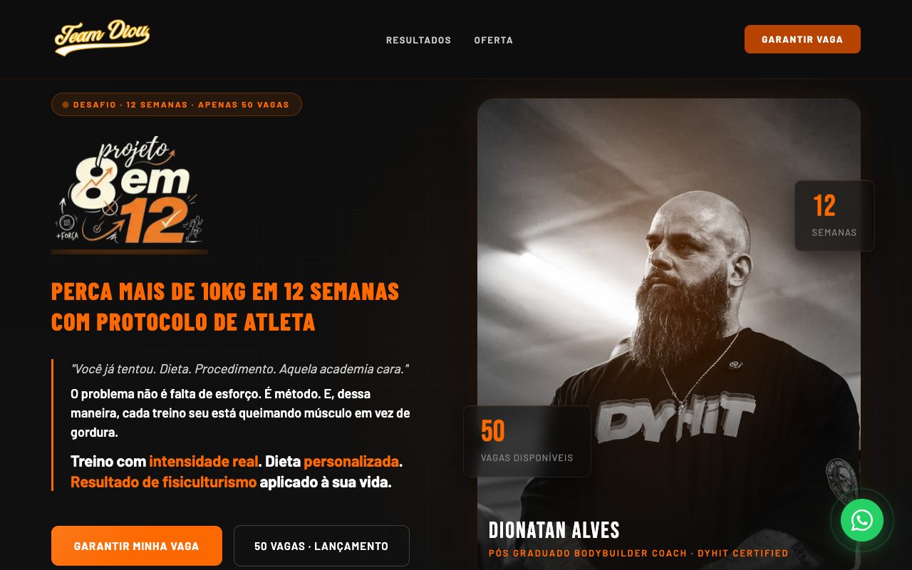 Landing page do Projeto 8 EM 12